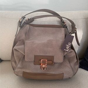 Kooba Valerie Taupe Croc Leather Bag